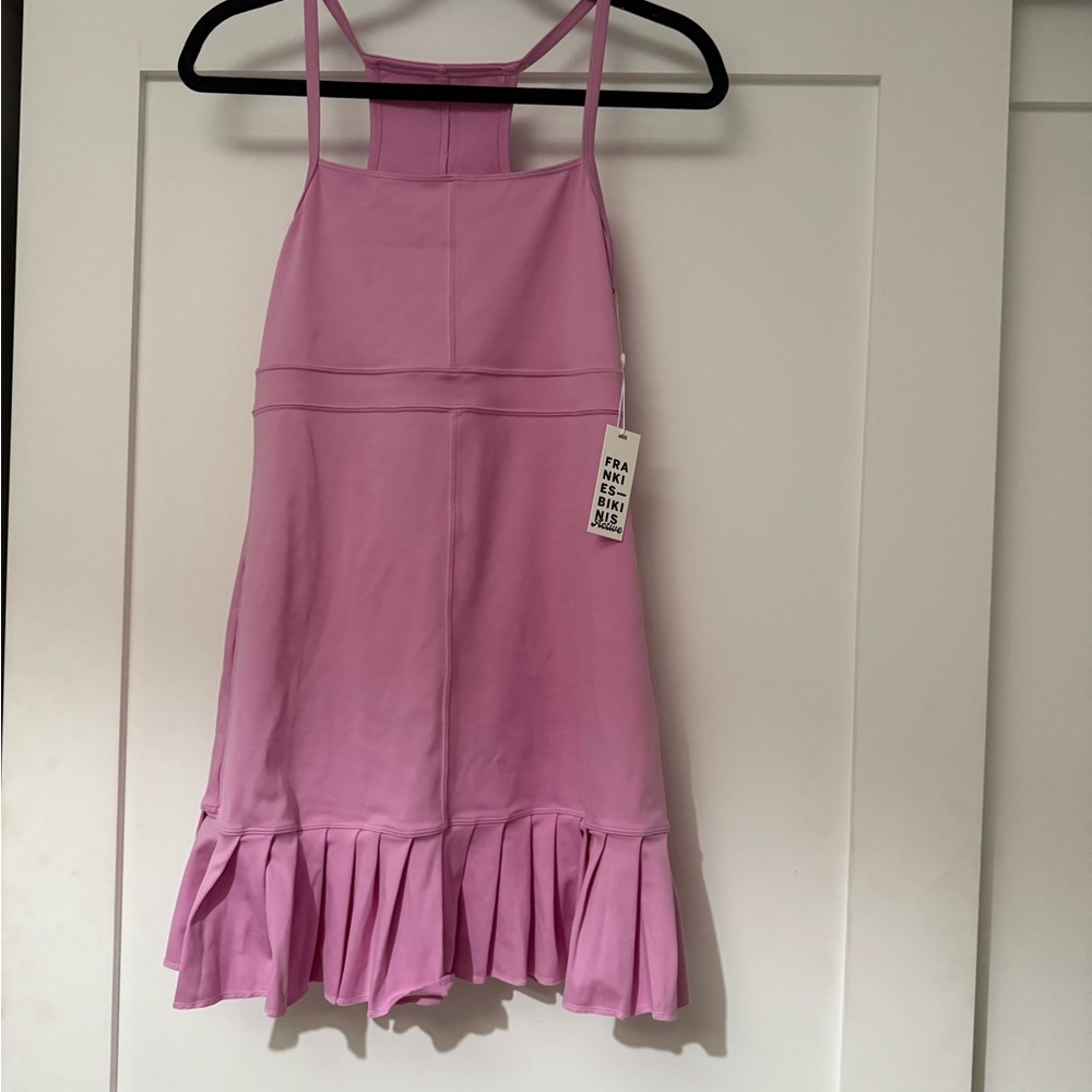 Frankie's Bikinis Pink Ruffled Athletic dress